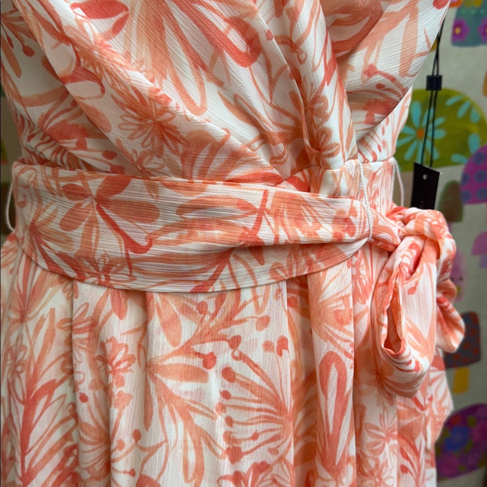 Tommy Hilfiger Sleeveless Layered Faux Wrap Floral Dress. Size 6. NWT - Picture 3 of 11